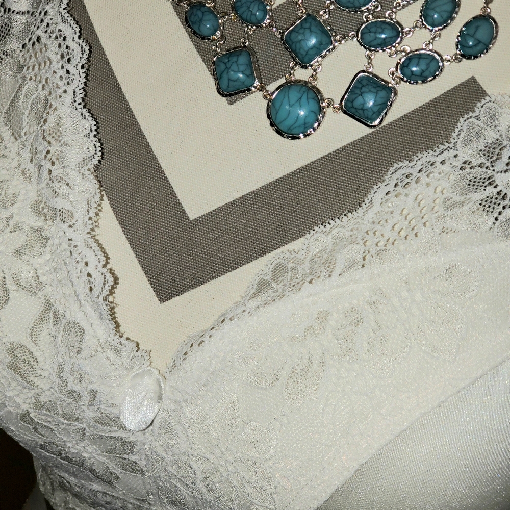 New Rhonda Shear 673BP Lace Pin-Up Back Close Bra
